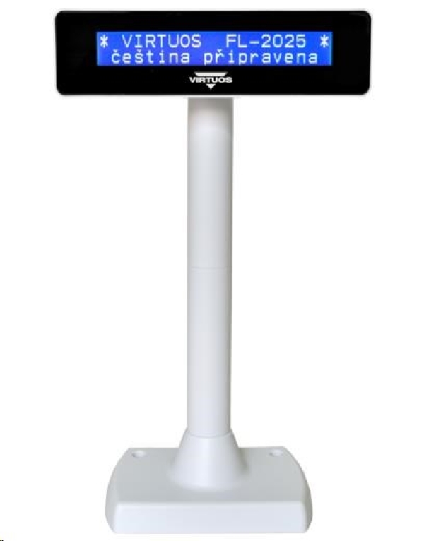 Virtuos zákaznický displej Virtuos FL-2025MB 2x20, USB, bílý