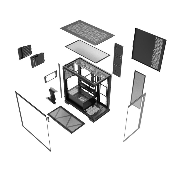 ADATA XPG case INVADER X Mid-Tower, bez zdroje, bez ventilátorů, Černá