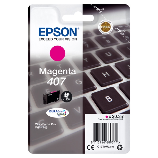 Náplň Epson 407, C13T07U340 (L) purpurová 