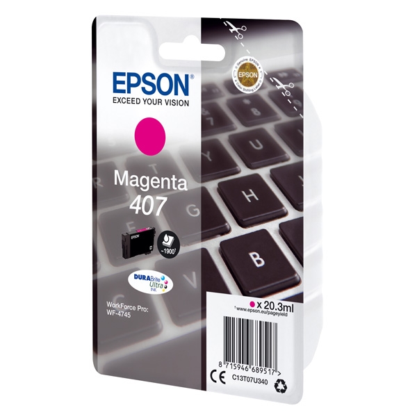 Náplň Epson 407, C13T07U340 (L) purpurová 