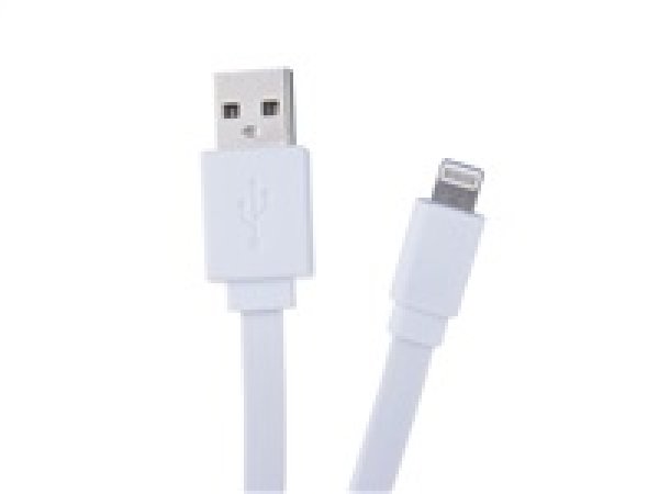 Avacom USB kabel (2.0), USB A samec - Apple Lightning samec, 1.2m, plochý, bílý, box, 120 cm, bílý