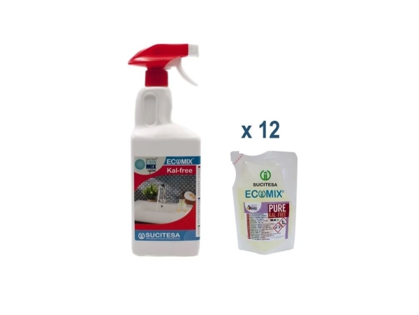 SUCITESA ECOMIX KAL-FREE FOAM,koncentrát, sada 12ks 100ml sáčků + lahev 1l, na vodní kámen