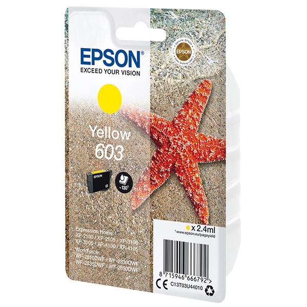 Náplň Epson 603, C13T03U44010 žlutá