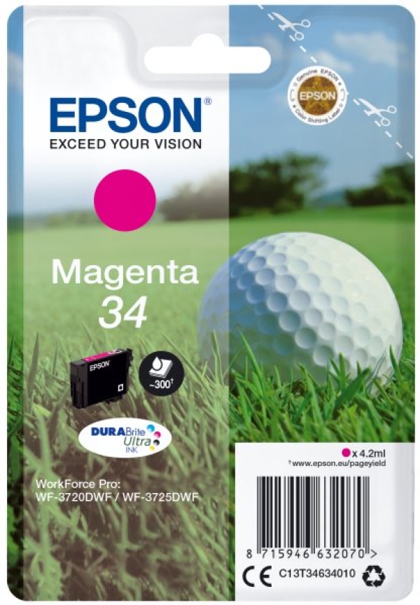 Náplň Epson 34, C13T34634010 purpurová 