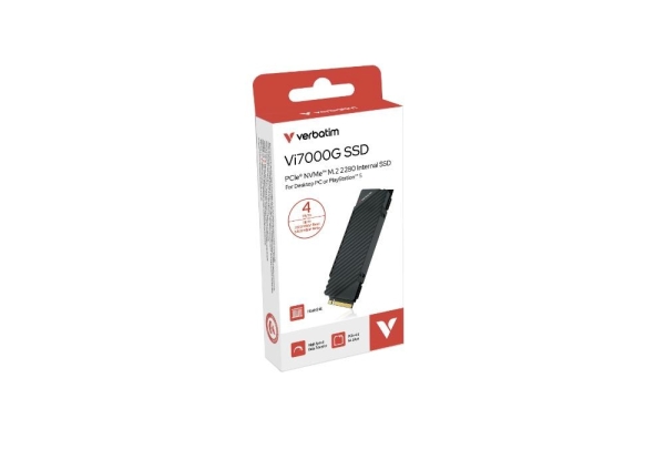 VERBATIM SSD Vi7000G Internal PCIe NVMe M.2 SSD 4TB , W 6700/ R 7400MB/s