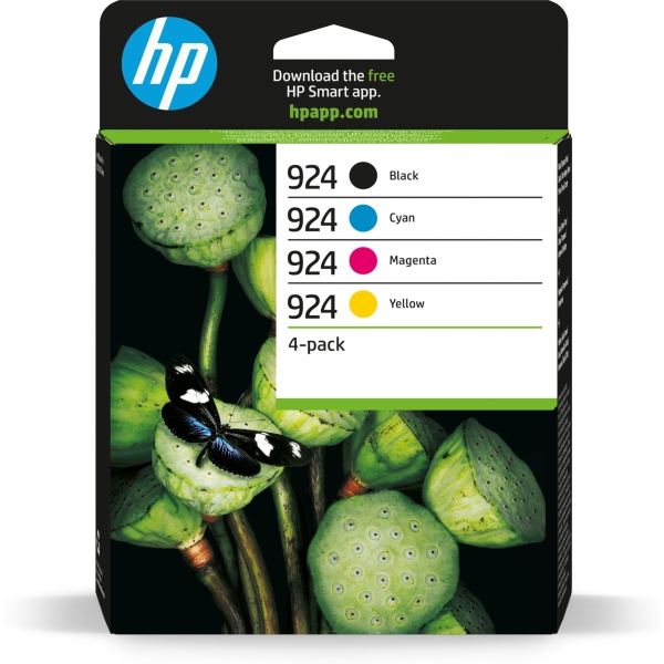 HP 924 - 4-balení - cerná, žlutá, azurová, purpurová - originální - Officejet - inkoustová cartridge - pro Officejet Pro 8122e, 8125e, 8134e, 8135e, 8138e, 8139e