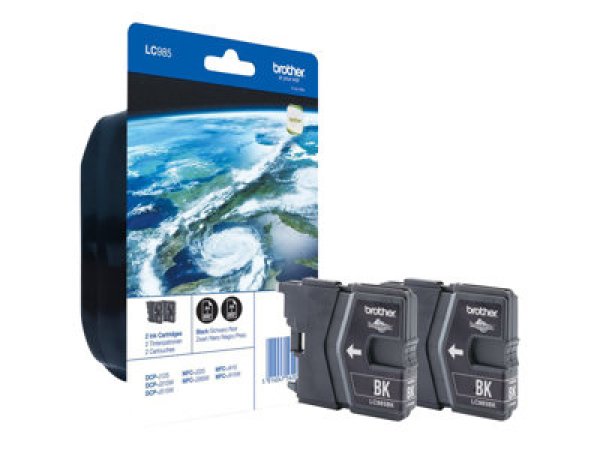Náplň Brother LC-985 černá 2-pack blistr s akustickým alarmem
