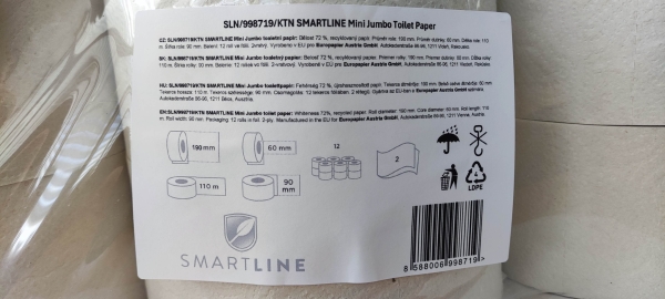Toaletní papír JUMBO 190 2-vrstvý recykl 72%, 100 m, 12 RL