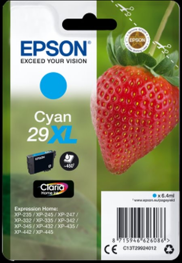 Náplň Epson 29XL, C13T29924012 azurová blistr 