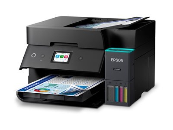 Epson EcoTank ET-4955 - Multifunkcní tiskárna - barva - tryskový - ITS - A4 (210 x 297 mm) (originální) - A4/Letter (média) - až 12 stran/min. (kopírování) - až 18 stran/min. (tisk) - 250 listy - 33.6 Kbps - Wi-Fi(ac), USB, LAN - cerná