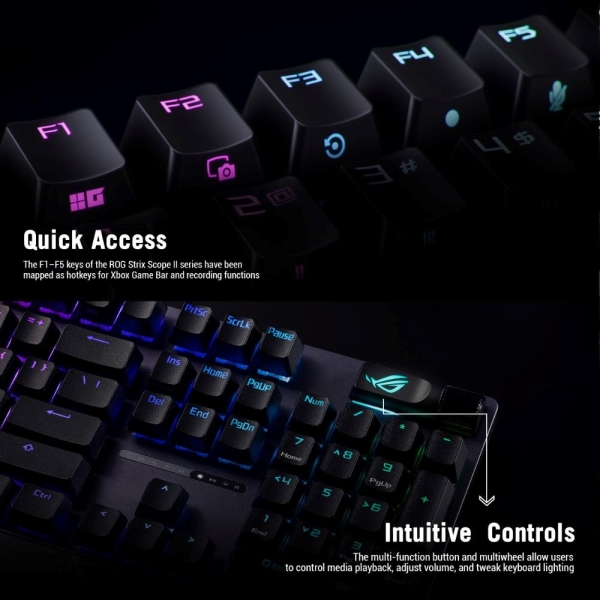 ASUS klávesnice ROG STRIX SCOPE II X, mechanická, drátová, ROG NX Snow V2, CZ/SK