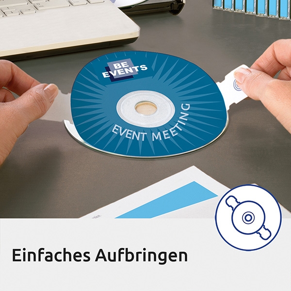 Avery Zweckform etikety na CD 117/41mm, A4, matné, bílé, 2 etikety, baleno po 25 ks, L6015-25, pro laserové a inkoustové tiskárny,