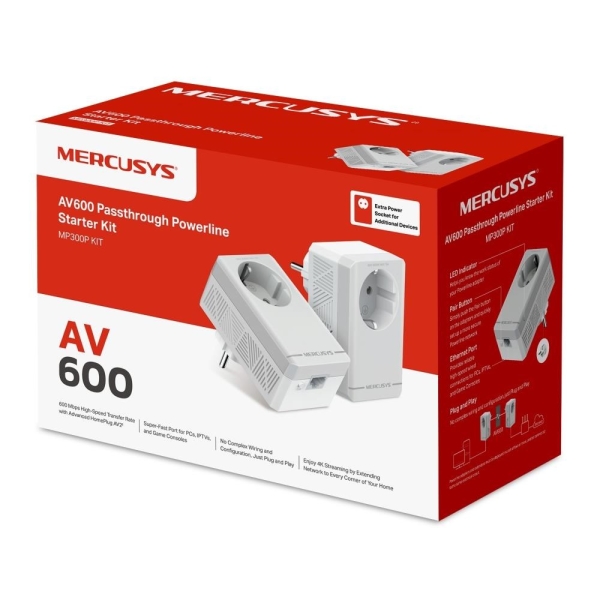 MERCUSYS MP300P KIT průchozí powerline set (AV600, 1x100Mb/sLAN)