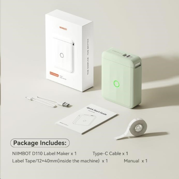 Niimbot Tiskárna štítků D110-M Smart, zelená + role štítků 160 ks