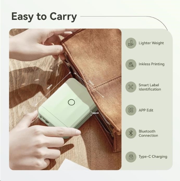 Niimbot Tiskárna štítků D110-M Smart, zelená + role štítků 160 ks