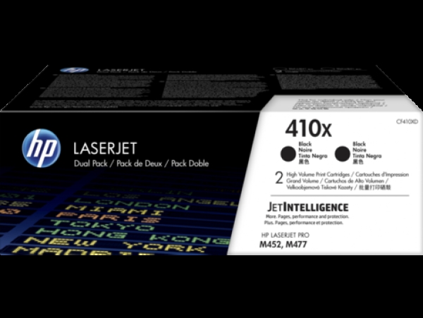 HP 410X (CF410XD), dvojbalení černých originálních tonerů do tiskárny HP