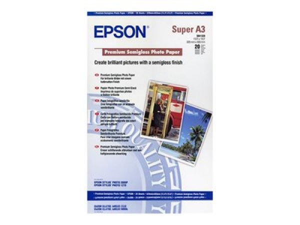 Epson Premium Semigloss Photo Paper - Pololesklý - A3 plus (329 x 423 mm) 20 listy fotografický papír - pro SureColor P5000, SC-P700, P7500, P900, T2100, T3100, T3400, T3405, T5100, T5400, T5405