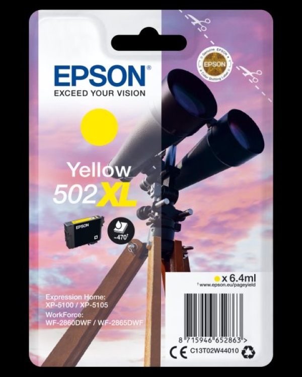 Náplň Epson 502XL, C13T02W44010 žlutá