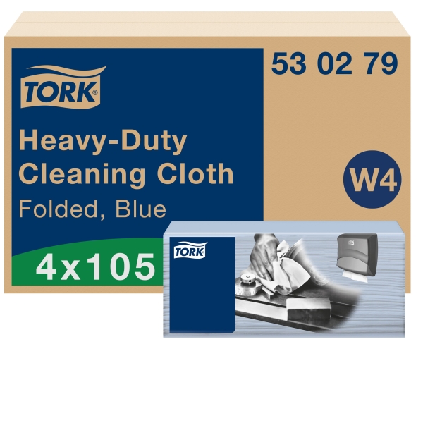 Tork W4 Heavy-Duty čistící utěrka modrá 1 vrstvá 105 ks
