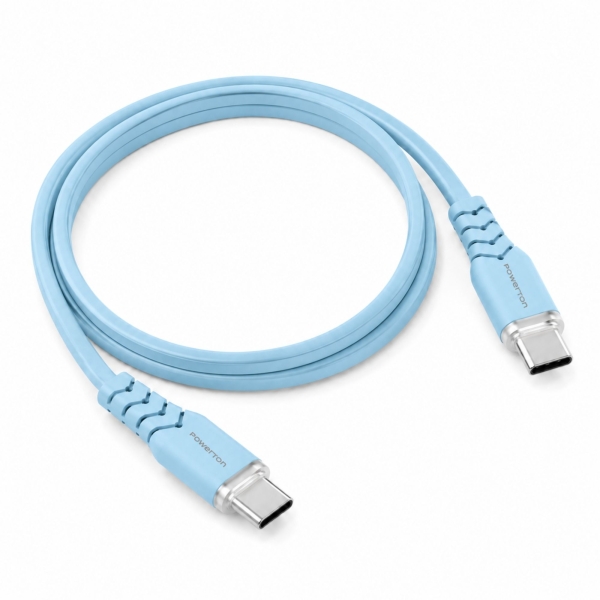 Powerton ENERGY PASTEL EDITION Kabel USB-C, 100W, 1m, silikonový, modrý