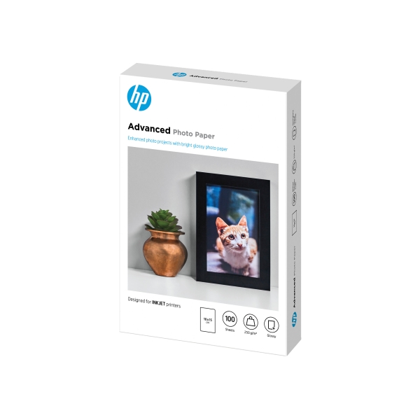 HP Advanced Glossy Photo Paper-100 sht/10 x 15 cm borderless,  250 g/m2, Q8692A