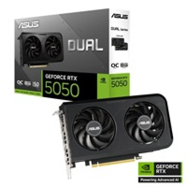 ASUS VGA NVIDIA GeForce RTX 5050 DUAL OC 8G, 8G GDDR6, 3xDP, 1xHDMI