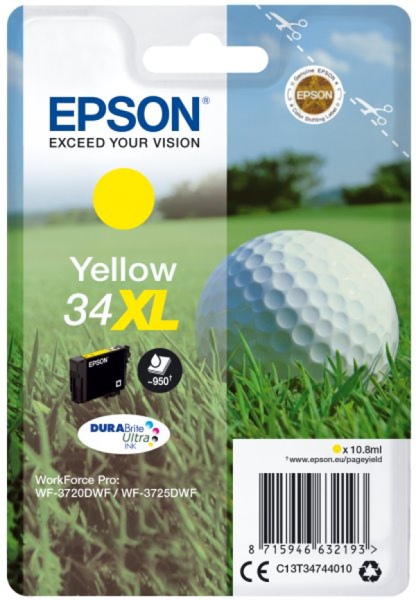 Náplň Epson 34XL, C13T34744010 žlutá blistr 