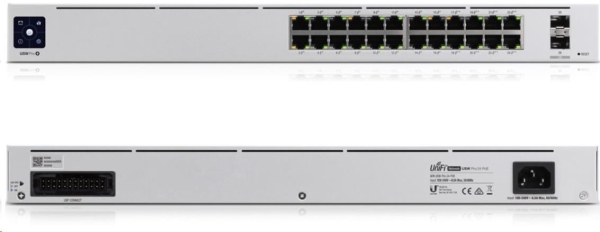 UBNT UniFi Switch USW-Pro-24-POE Gen2 [24xGigabit, 400W PoE+ 802.3at/af/bt, 2xSFP+, 88Gbps]