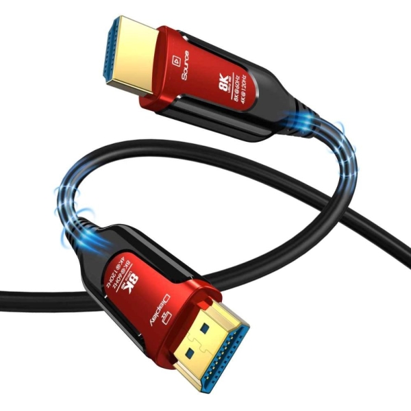 PREMIUMCORD Ultra High Speed HDMI 2.1 optický fiber kabel 8K@60Hz, zlacené 5m