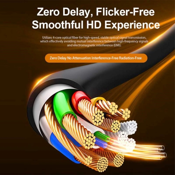 PREMIUMCORD Ultra High Speed HDMI 2.1 optický fiber kabel 8K@60Hz, zlacené 5m