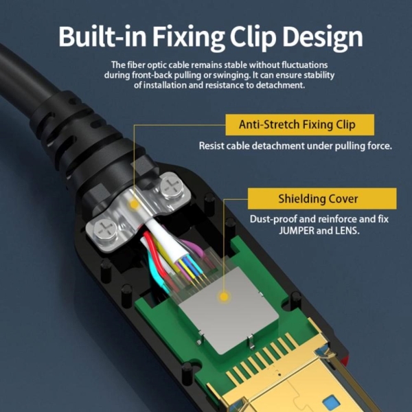 PREMIUMCORD Ultra High Speed HDMI 2.1 optický fiber kabel 8K@60Hz, zlacené 5m