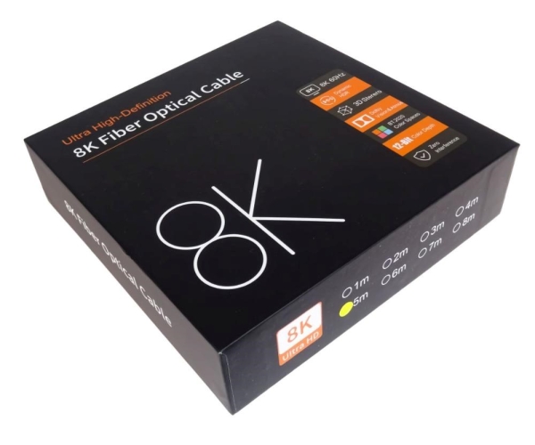 PREMIUMCORD Ultra High Speed HDMI 2.1 optický fiber kabel 8K@60Hz, zlacené 5m