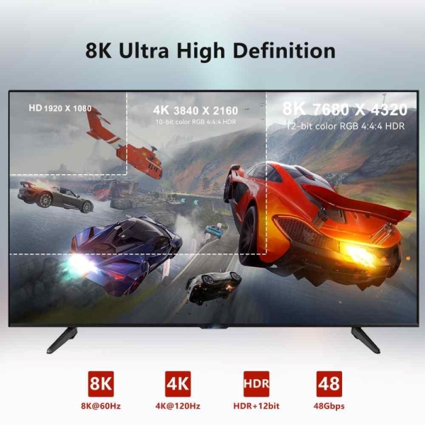 PREMIUMCORD Ultra High Speed HDMI 2.1 optický fiber kabel 8K@60Hz, zlacené 5m