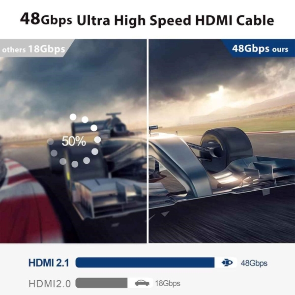 PREMIUMCORD Ultra High Speed HDMI 2.1 optický fiber kabel 8K@60Hz, zlacené 5m