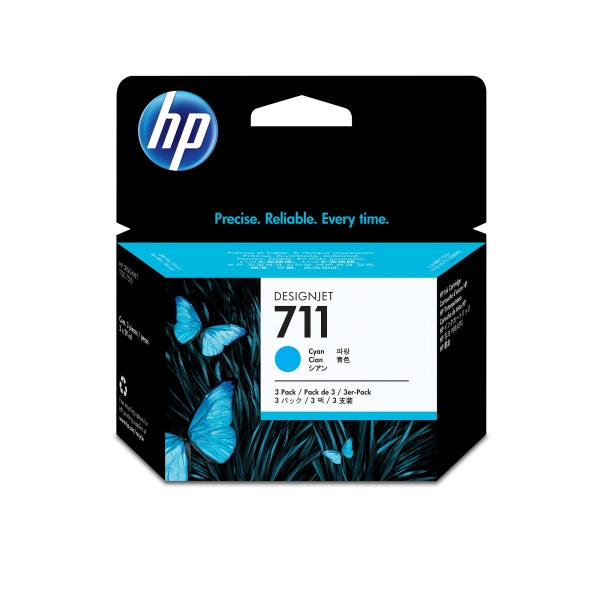 Náplň HP č.711, CZ134A azurová 3-pack 