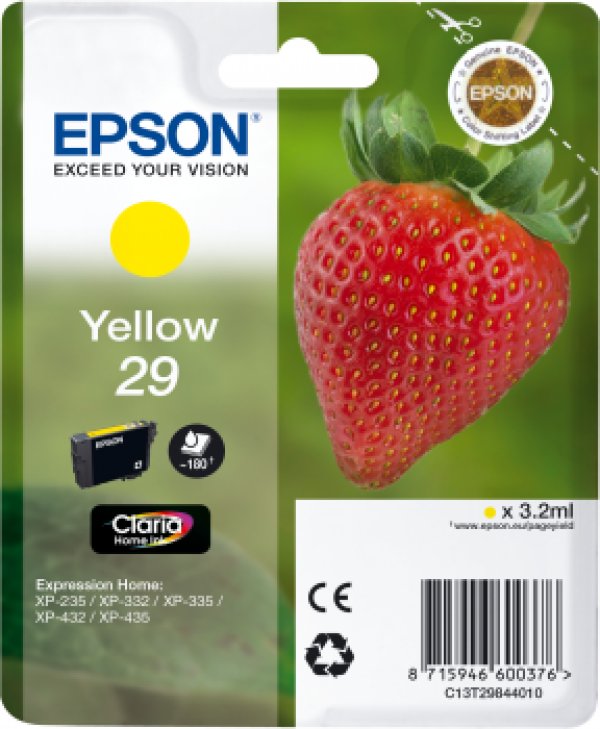 Náplň Epson 29, C13T29844012 žlutá blistr 