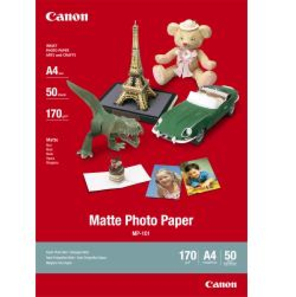 Canon Matte Photo Paper, foto papír, matný, bílý, A4, 170 g/m2, 50 ks, MP-101 A4, inkoustový
