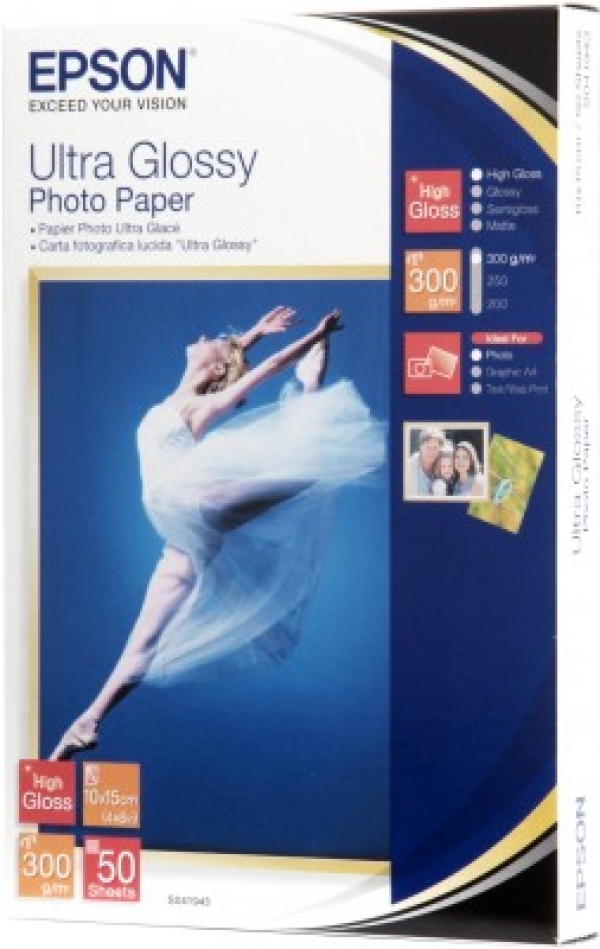 EPSON Paper Ultra Glossy Photo 10x15 (50 listů), 300g/m2