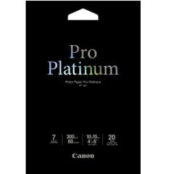 Canon Photo Paper Pro Platinum - 100 x 150 mm - 300 g/m2 - 20 listy fotografický papír - pro PIXMA iP3600, MP240, MP480, MP620, MP980