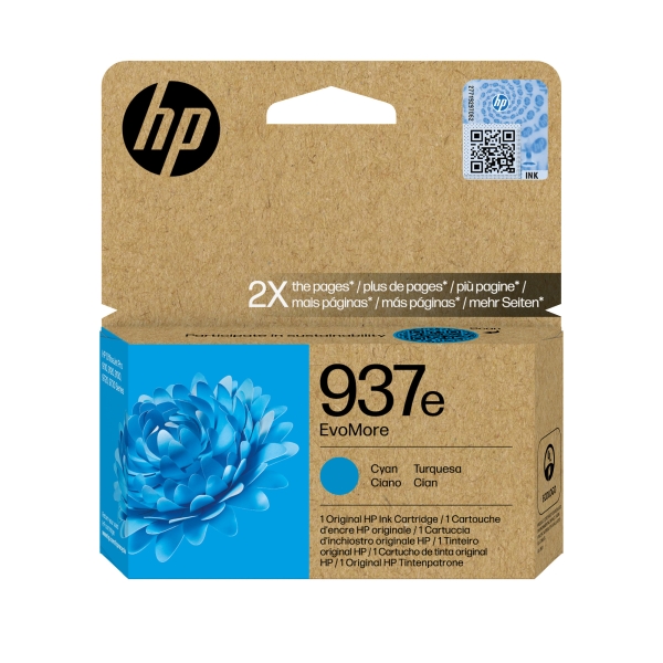 Náplň HP 937e, 4S6W6NE azurová (1 650 stran)