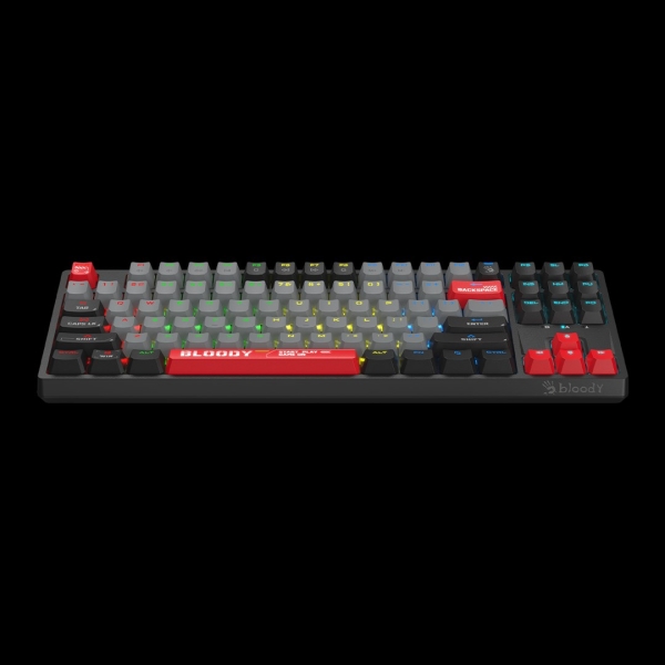 A4tech Bloody Klávesnice S87, herní klávesnice, mechanická, drátová, Red Switch, CZ/SK, Černá
