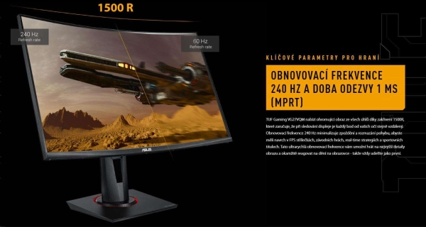 ASUS TUF/VG27VQM/27''/VA/FHD/240Hz/1ms/Black/3R