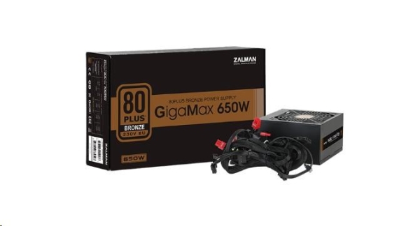 Zdroj Zalman ZM650-GVII GigaMax 650W, 80 PLUS Bronze 230V EU, ATX 12V V2.31, eff. 88%, aPFC 12cm fan