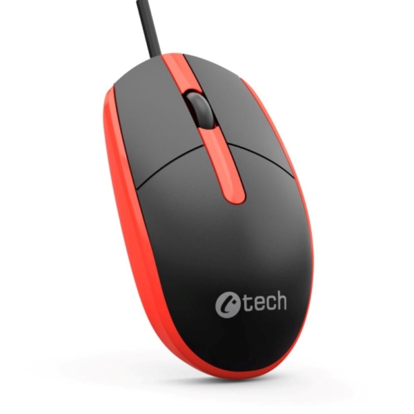 C-TECH Myš WM-10, černo/červená, USB