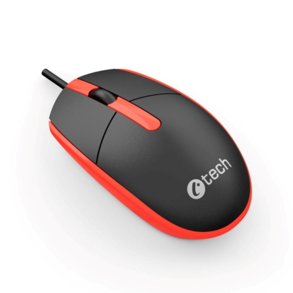 C-TECH Myš WM-10, černo/červená, USB