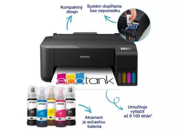 EPSON tiskárna ink EcoTank L1230, 5760x1440dpi, A4, 33ppm, USB,Záruka 5 let  po registraci zdarma