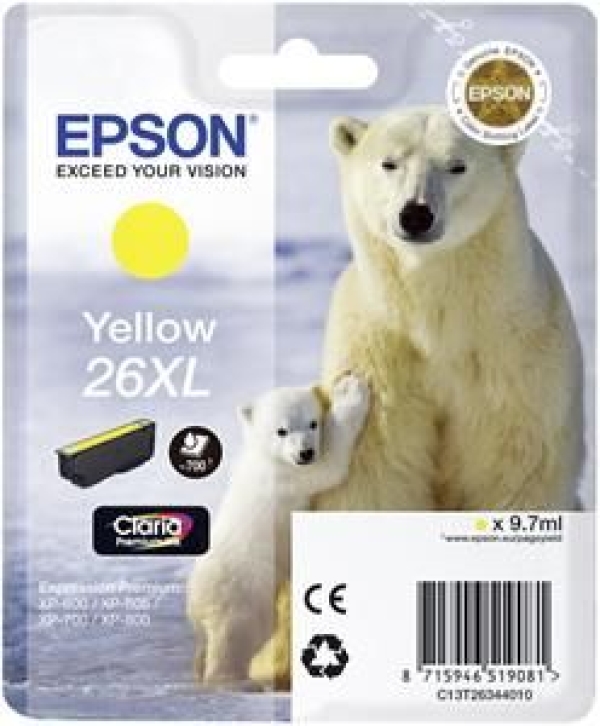 Náplň Epson 26XL, C13T26344012 žlutá blistr 