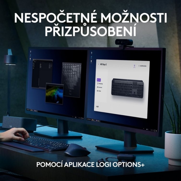 Logitech MX KEYS S/Bezdrátová USB + Bluetooth/US layout/Grafitová