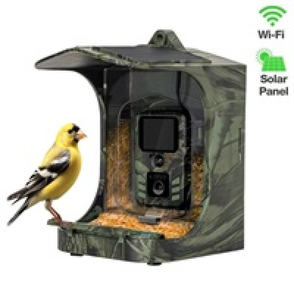 EVOLVEO StrongVision BirdFeeder - Chytré krmítko pro ptáky s kamerou a solárním panelem