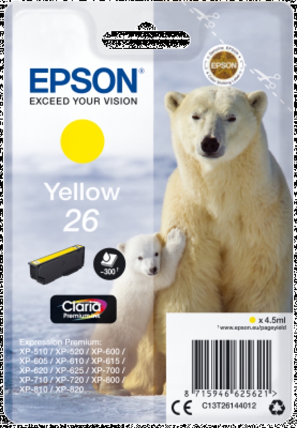 Náplň Epson 26, C13T26144012 žlutá blistr 